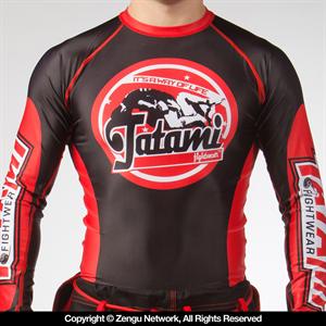 Tatami Fightwear GenX Black and Red Long Sleeve Rashguard 